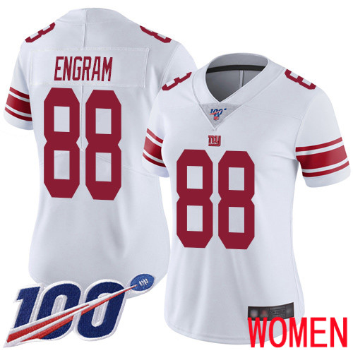 Women New York Giants #88 Evan Engram White Vapor Untouchable Limited Player 100th Season Football NFL Jersey